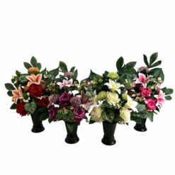 COMPOSITION ROSES, LYS, ASTILBES - 52CM