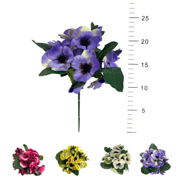 BOUQUET DE PENSÉES X5 - 24 CM