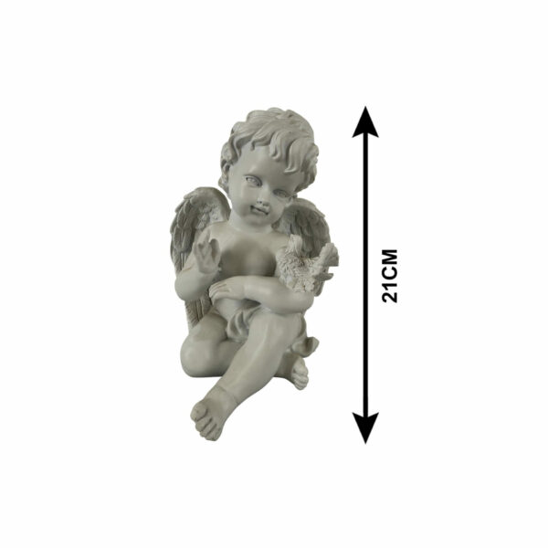 ANGE ASSIS AVEC OISEAU 21X18CM (2 ASSORTIS)