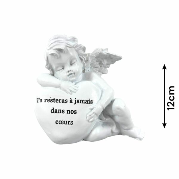 ANGE AVEC CŒUR "TU RESTERAS A JAMAIS DANS MON CŒUR " 12*11CM
