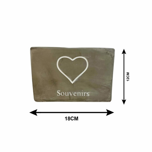 PLAQUE FUNERAIRE CŒUR H :12cm / 18cm