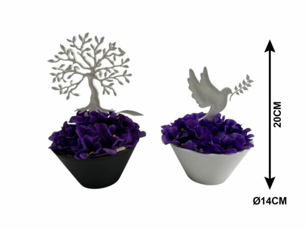 POT VIOLETTES ADV OU COLOMBE H20 CM X D.14 CM
