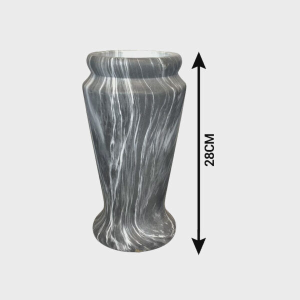 VASE FUNÉRAIRE BÉTON CIRÉ GRIS MARBRÉ H.28 CM D.15CM