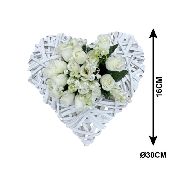 CŒUR ROTIN ROSETTES GM D.30 CM H 16 CM