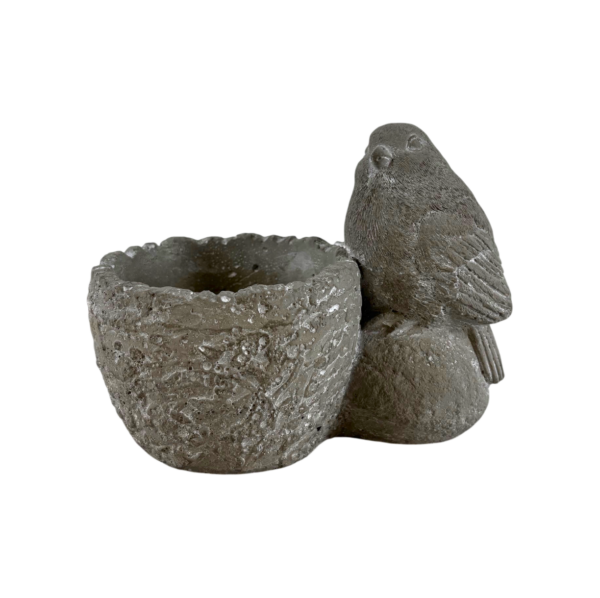 Pot béton oiseau
