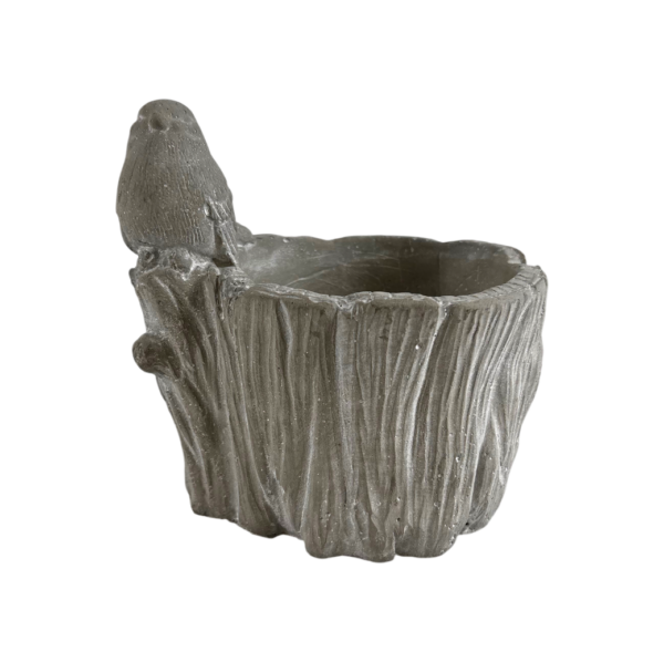 Pot béton oiseau